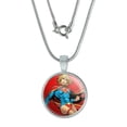 thumbnail image 1 of Superman Supergirl Character 0.75" Pendant with Sterling Silver Plated Chain, 1 of 4