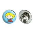 thumbnail image 1 of Superman Supergirl Cute Chibi Character Metal 0.75" Lapel Hat Pin Tie Tack Pinback, 1 of 6