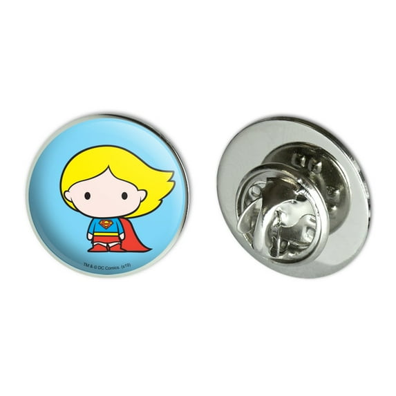 Superman Supergirl Cute Chibi Character Metal 0.75" Lapel Hat Pin Tie Tack Pinback