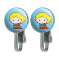 thumbnail image 1 of Superman Supergirl Cute Chibi Character Novelty Clip-On Stud Earrings, 1 of 4