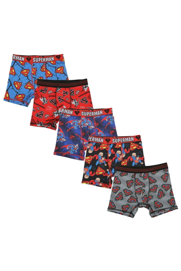 Superman Superhero & Logo Boy's 5-Pack Boxer Briefs-6