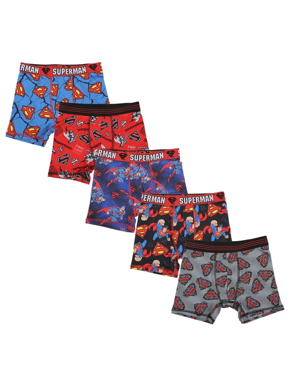 Superman Superhero & Logo Boy's 5-Pack Boxer Briefs-8