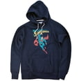 thumbnail image 1 of Superman Superhero Unisex Adult Slim Fit Pull-Over Heather Hoodie, Navy, Large, 1 of 5