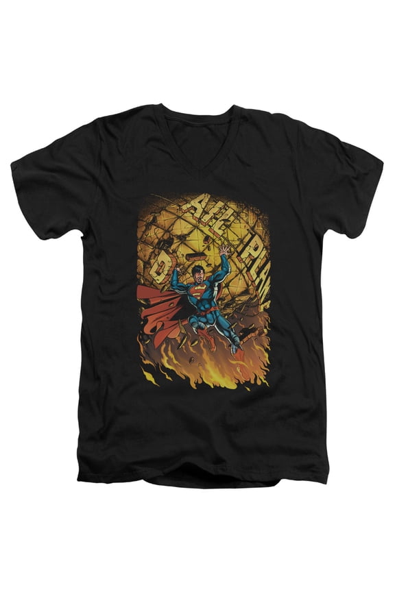 Superman/Superman #1 S/S Adult V-Neck T-Shirt Black