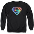 thumbnail image 1 of Superman Superman Tie Dye Logo Adult Crewneck Sweatshirt Black, 1 of 1