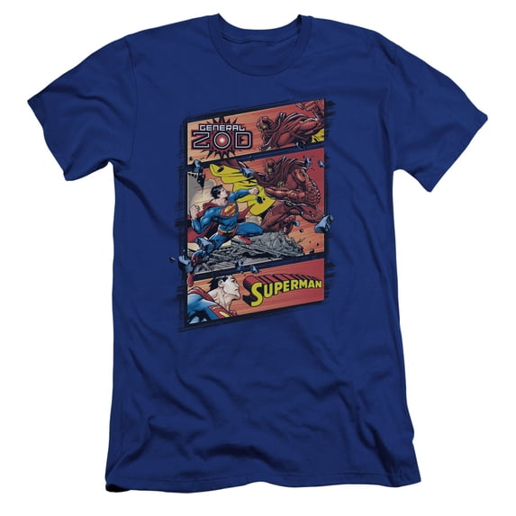 Superman - Superman Vs Zod - Premium Slim Fit Short Sleeve Shirt - Small