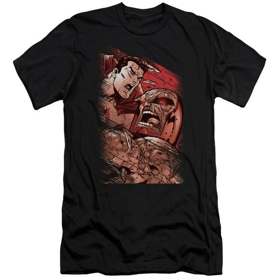 Superman Supes Vs Darkseid Premium Adult Slim Fit 30/1 T-Shirt Black