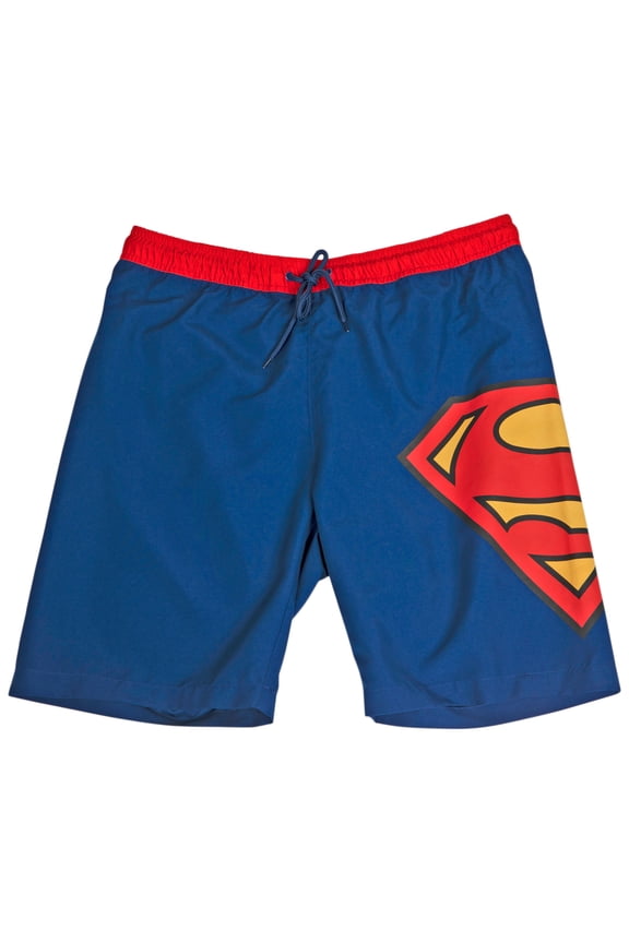 Symbol Blue with Red Waistband Board Shorts-Medium (32-34)