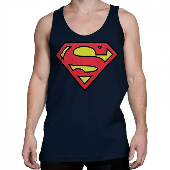 Superman Symbol Navy Blue Men's Tank Top-Medium