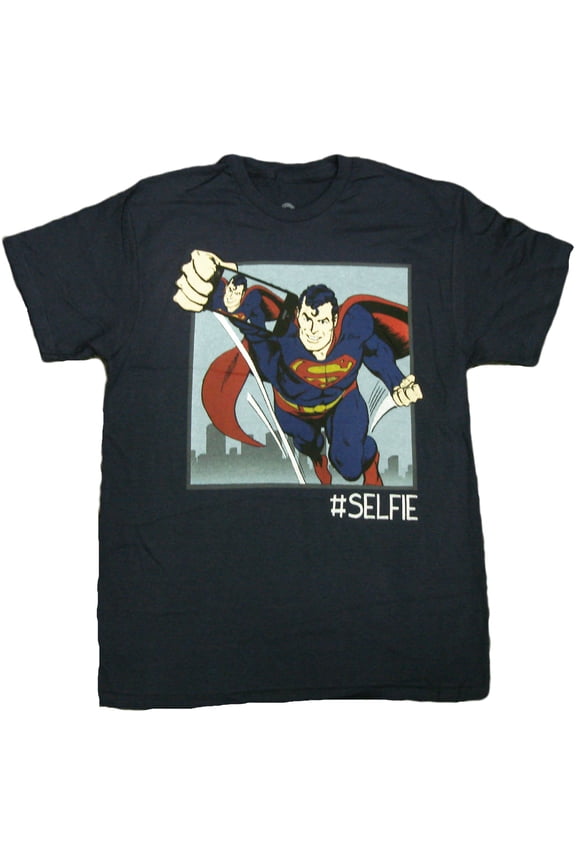 Superman Taking A Selfie Flying Superman Picture Image Adult T-Shirt