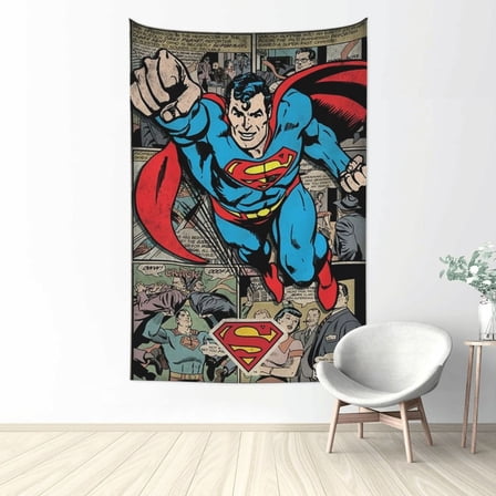 Superman Tapestry Aesthetic Wall Hanging for Living Room Bedroom Art Tapestries Poster Blanket College Dorm Home Decor 60x40 Inch