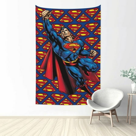 Superman Tapestry Aesthetic Wall Hanging for Living Room Bedroom Art Tapestries Poster Blanket College Dorm Home Decor 60x40 Inch