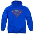 thumbnail image 1 of Superman Tattered Shield Adult Pullover Hoodie Sweatshirt Royal Blue, 1 of 1