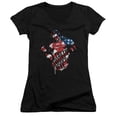 thumbnail image 1 of Superman The American Way Junior Women's V-Neck T-Shirt Black, 1 of 1