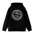 thumbnail image 1 of Superman The Original Man Of Steel Long Sleeve Youth Black Hooded Sweatshirt-Small, 1 of 4
