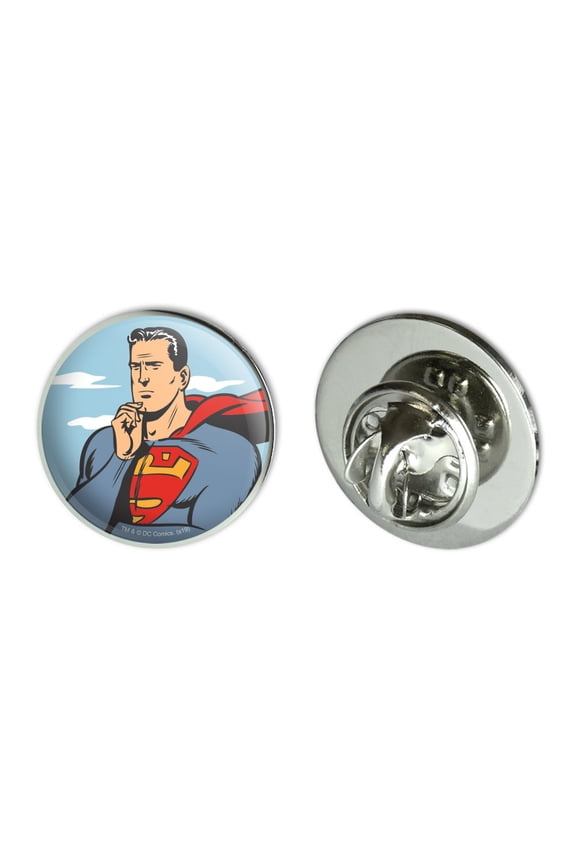 Superman Thinking Metal 0.75" Lapel Hat Pin Tie Tack Pinback