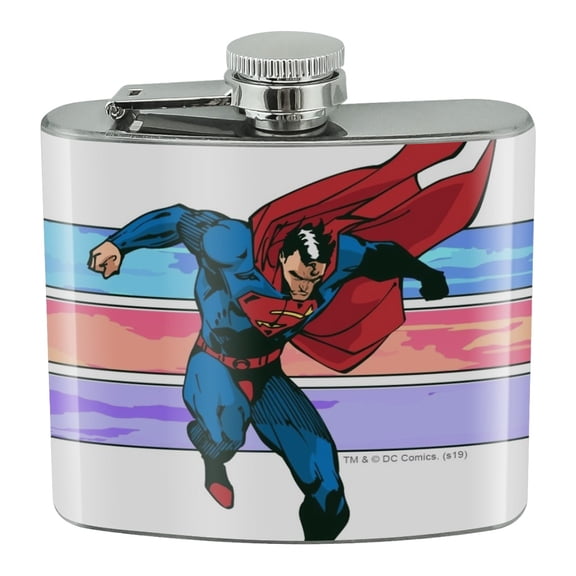Superman Three Color Sky Stainless Steel 5oz Hip Drink Kidney Flask