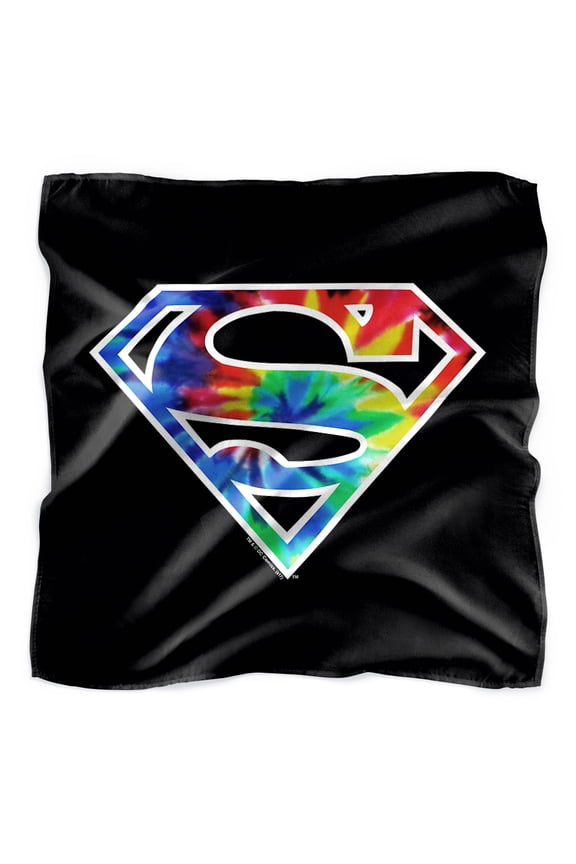 Superman Tie Dye Logo Bandana (21 in x 21 in)