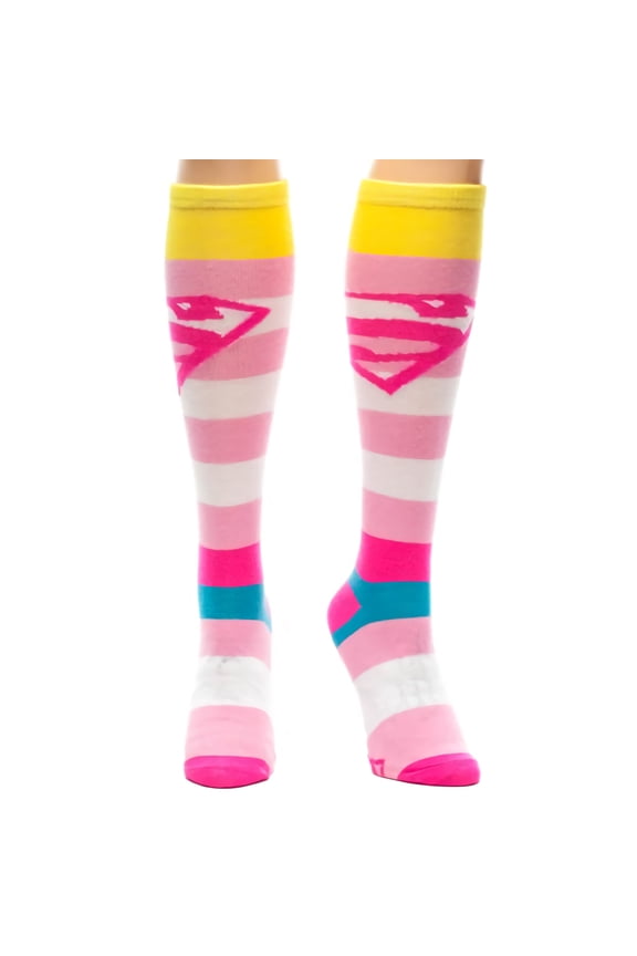 Superman Tilted Logo Knee High Socks