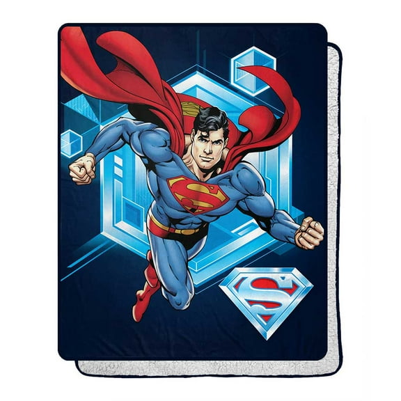 Superman To The Rescue Silk Touch Sherpa Blanket