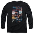 thumbnail image 1 of Superman Torn Collage Long Sleeve Adult 18/1 T-Shirt Black, 1 of 1