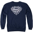 thumbnail image 1 of Superman Tribal Steel Shield Adult Crewneck Sweatshirt Navy, 1 of 1