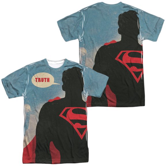 Superman Truth Unisex Adult Sublimated Costume T Shirt (Front/Back), Medium Multicolor