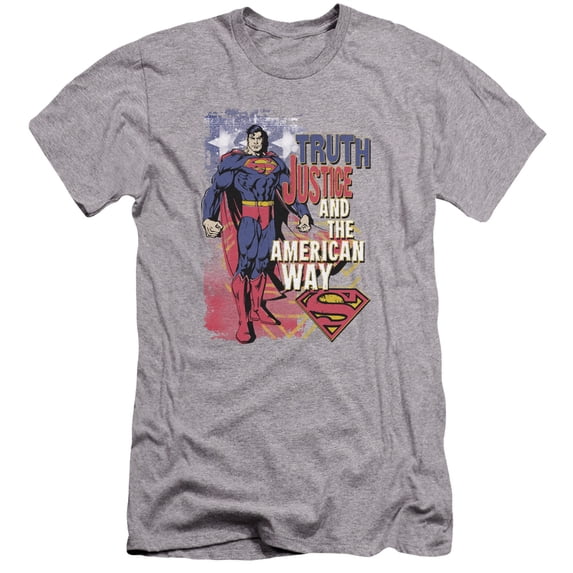 Superman - Truth Justice - Premium Slim Fit Short Sleeve Shirt - Small