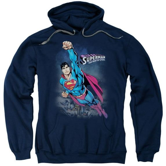 Superman Men's Twilight Flight Hooded Sweatshirt XXX-Large Navy