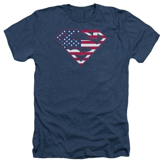Superman - U S Shield - Heather Short Sleeve Shirt - Small