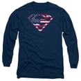 thumbnail image 1 of Superman U S Shield Long Sleeve Adult 18/1 T-Shirt Navy, 1 of 1