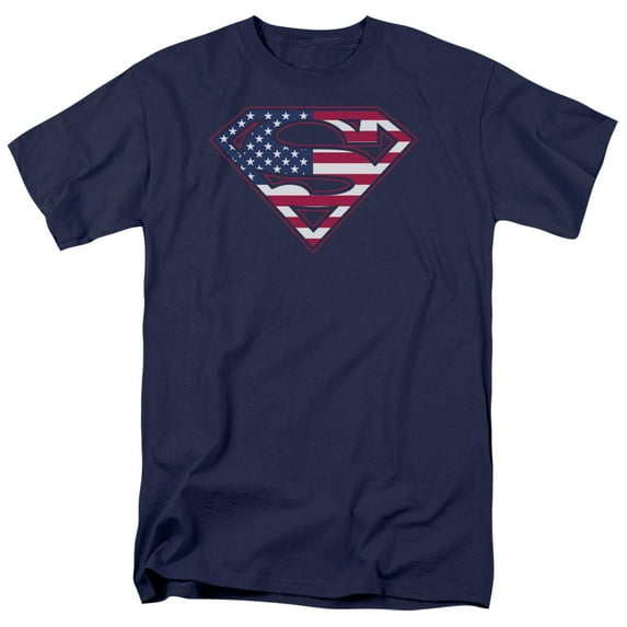 Superman Men's U S Shield T-shirt X-Large Navy