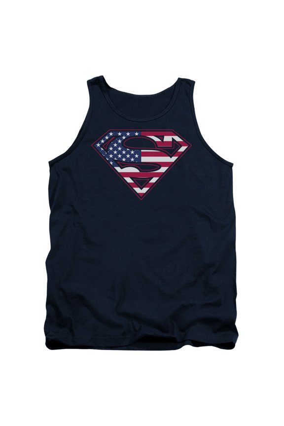 Sportswear SM1571-TK-3 Superman US Shield Adult Tank Top, Navy - Large