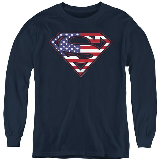 Superman - U S Shield - Youth Long Sleeve Shirt - X-Large