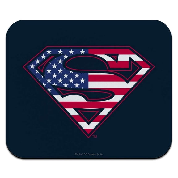 Superman USA American Flag Shield Logo Low Profile Thin Mouse Pad Mousepad