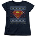 thumbnail image 1 of Superman Ugly Christmas Logo Women's T Shirt, 1 of 4