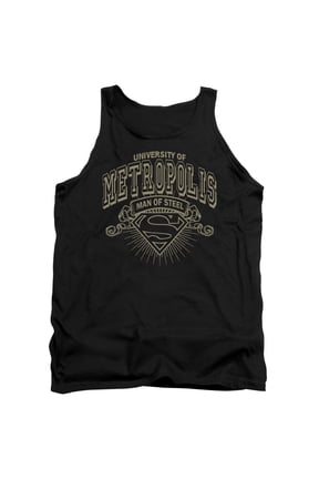 Superman University Of Metropolis Adult Tank Top Black