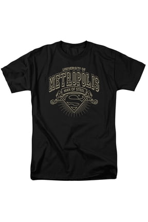 Superman Men's University Of Metropolis T-shirt XX-Large Black