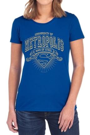 Superman University of Metropolis Women's T Shirt, Royal, Small