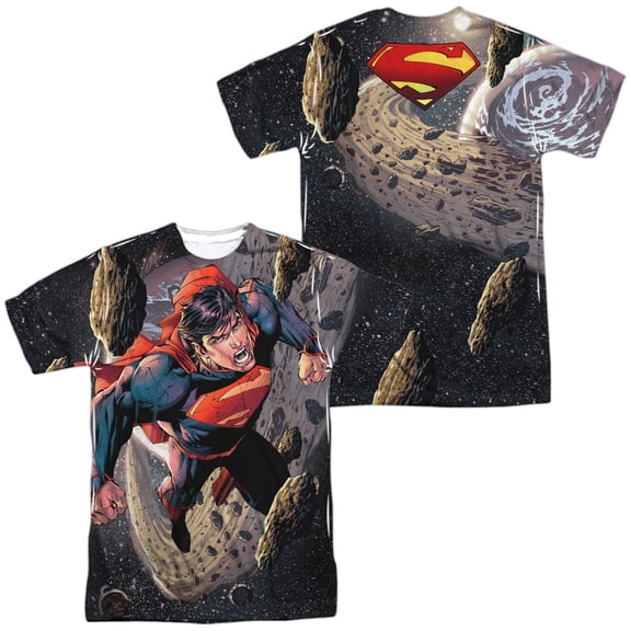 Superman Up Up Unisex Adult Sublimated Costume T Shirt (Front/Back), 2X-Large Multicolor