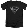 thumbnail image 1 of Superman Urban Camo Shield Adult V-Neck T-Shirt Black, 1 of 1