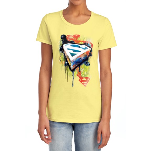 Superman Urban Shields Women's T Shirt, Banana, Medium