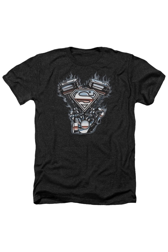 Superman - V Twin Logo - Heather Short Sleeve Shirt - Large