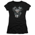 thumbnail image 1 of Superman V Twin Logo Junior Women's T-Shirt Sheer Black, 1 of 2