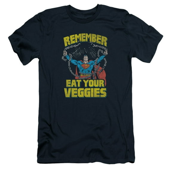 Superman Veggie Power Adult 30/1 T-Shirt Navy