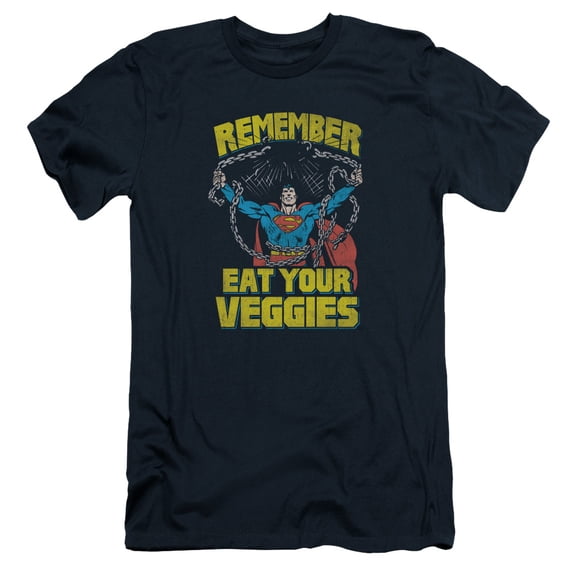 Superman Veggie Power Adult 30/1 T-Shirt Navy