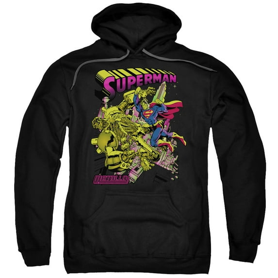 Superman Versus Metall T-Shirto Blacklight Adult Pullover Hoodie Sweatshirt Black