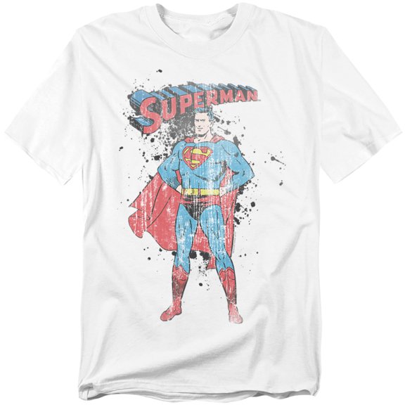 Superman T-Shirt Vintage Ink Splatter Unisex Graphic Tee For Men & Women