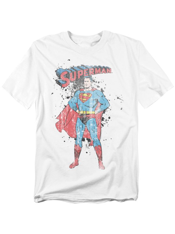 Superman T-Shirt Vintage Ink Splatter Unisex Graphic Tee For Men & Women