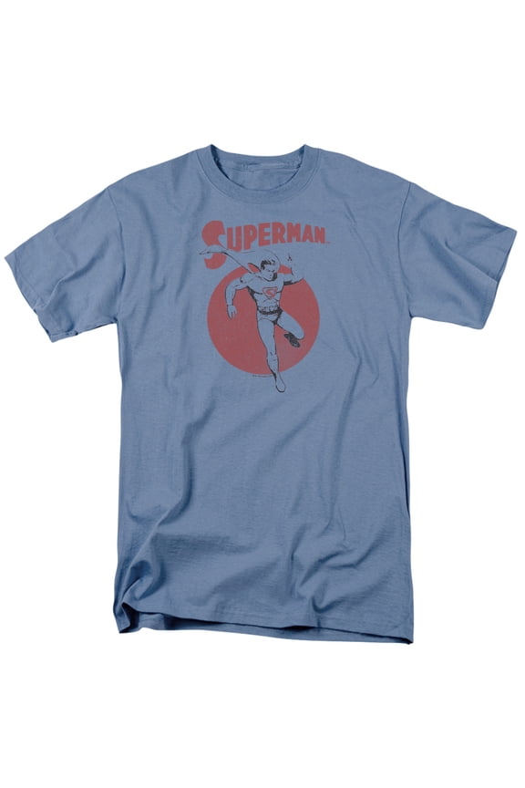 Superman Vintage Sphere Adult 18/1 T-Shirt Carolina Blue